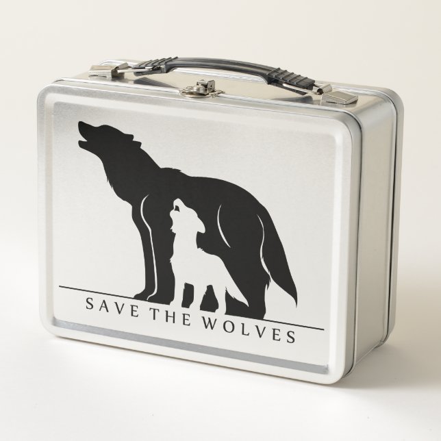 Save the Wolves Metal Lunch Box (Front)