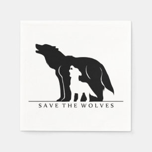 Save the Wolves Napkin
