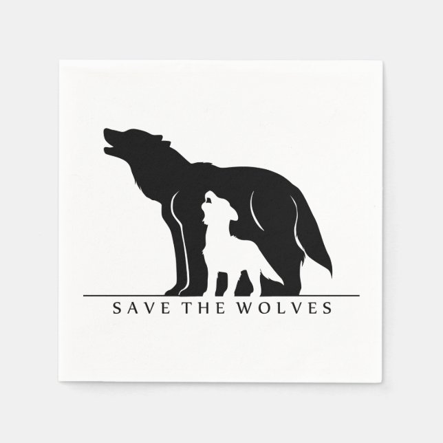 Save the Wolves Napkin (Front)