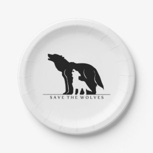 Save the Wolves Paper Plate