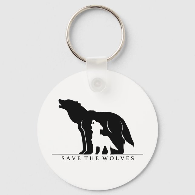 Save the Wolves (white ver.) Key Ring (Front)