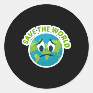 Save The World For Environmental Protection Fans L Classic Round Sticker