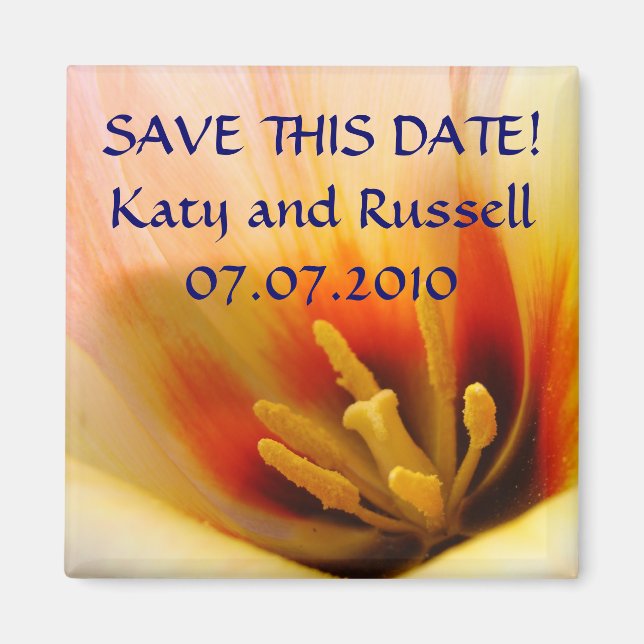 SAVE THIS DATE! Cutomize text Wedding Magnets gift (Front)