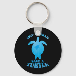 Save Turtle Clean Sea Save Nature Oceans Day Quote Key Ring