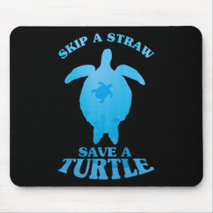 Save Turtle Clean Sea Save Nature Oceans Day Quote Mouse Pad