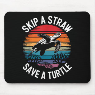 Save Turtles Sea Ocean Turtle Shirt  Mouse Pad