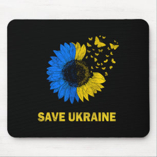 Save Ukraine Sunflower Butterflies I Stand With Uk Mouse Pad