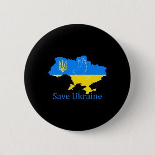 Save Ukraine Support Dove Peace Ukrainian Map Coat 6 Cm Round Badge