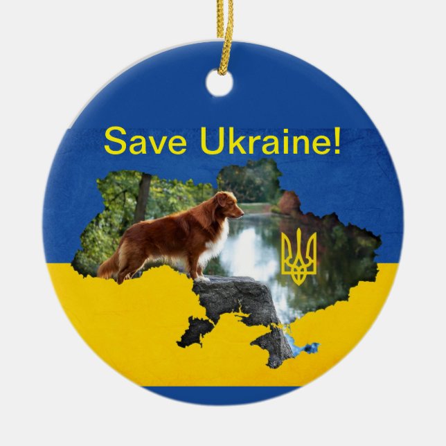 Save Ukraine Toller Ornament (Front)