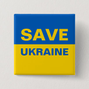 Save Ukraine Ukrainian Flag 15 Cm Square Badge