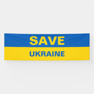 Save Ukraine Ukrainian Flag Banner