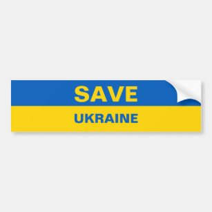 Save Ukraine Ukrainian Flag Bumper Sticker