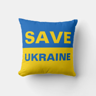 Save Ukraine Ukrainian Flag Cushion
