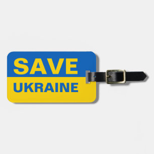 Save Ukraine Ukrainian Flag Luggage Tag