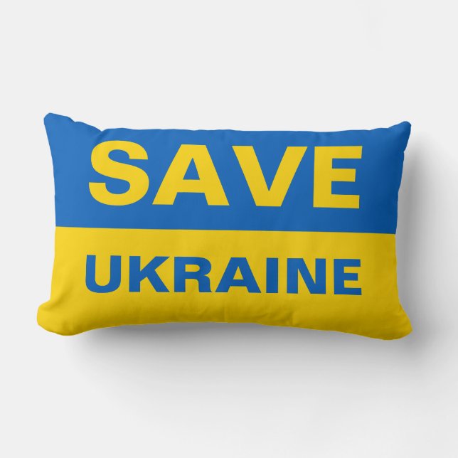 Save Ukraine Ukrainian Flag Lumbar Cushion (Front)