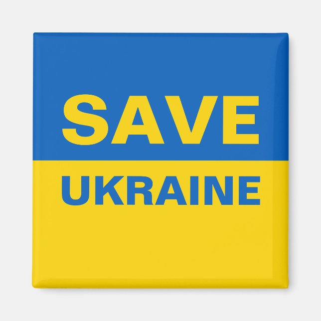 Save Ukraine Ukrainian Flag Magnet (Front)
