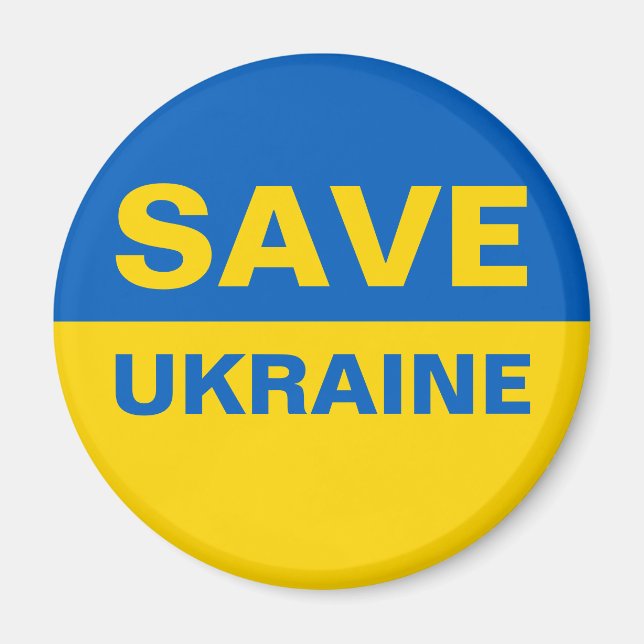 Save Ukraine Ukrainian Flag Magnet (Front)