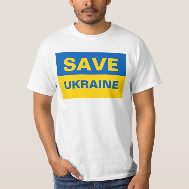 Save Ukraine Ukrainian Flag T-Shirt (Front)