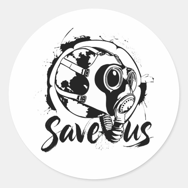 Save us classic round sticker (Front)