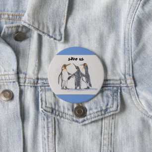 save us penguin 7.5 cm round badge