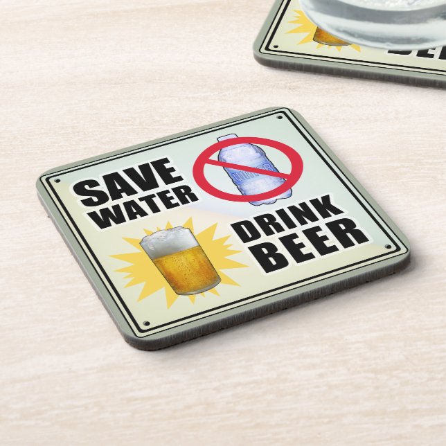 Save Water - Drink Beer Coaster (Left Side)