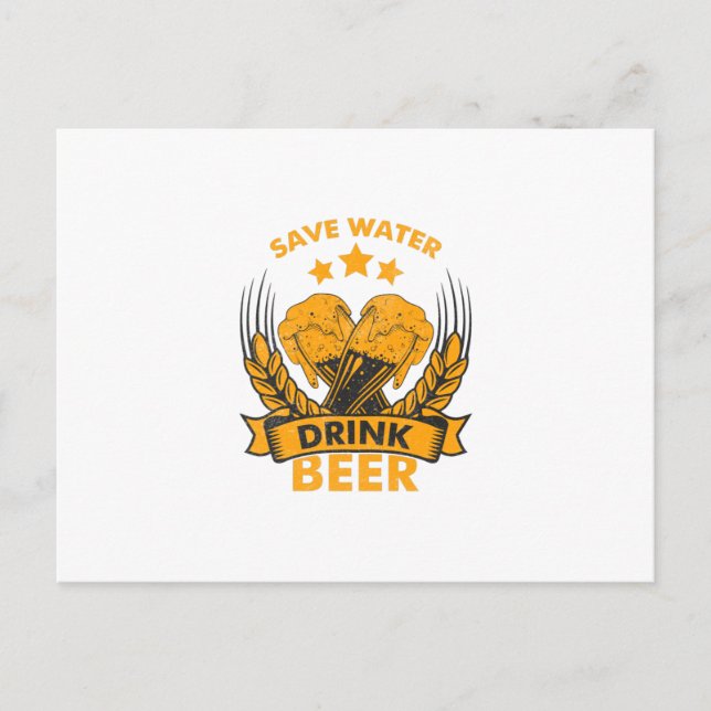 Save Water Drink Beer Postcard (Front)