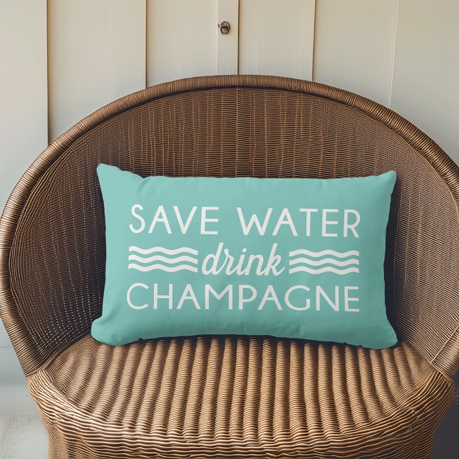 Save Water, Drink Champagne Outdoor Cushion (Creator Uploaded)
