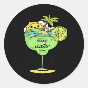 Save Water Drink Margs Funny Margarita Lovers Mexi Classic Round Sticker