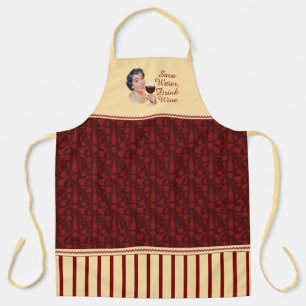 Save Water Drink Wine Apron