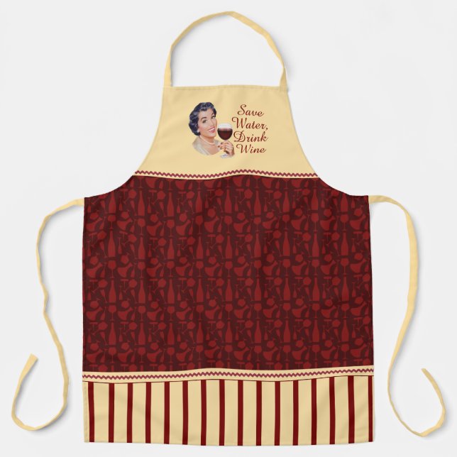 Save Water Drink Wine Apron (Front)