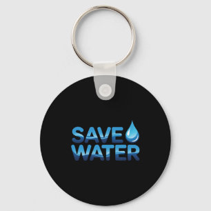 Save Water Environmental Conservation Typography A Key Ring