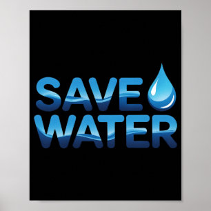 Save Water Environmental Conservation Typography A Poster
