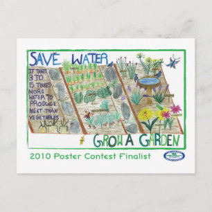 Save Water - Grow a Garden Postcard