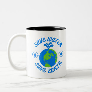 Save Water Save Earth Two-Tone Coffee Mug