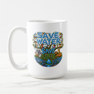 Save Water Save Life Environmental Conservation  Coffee Mug