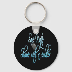 Save Water Shower With A Soldier Key Ring