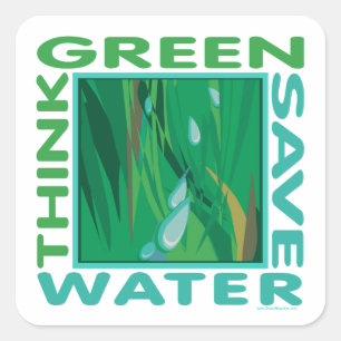 Save Water Square Sticker