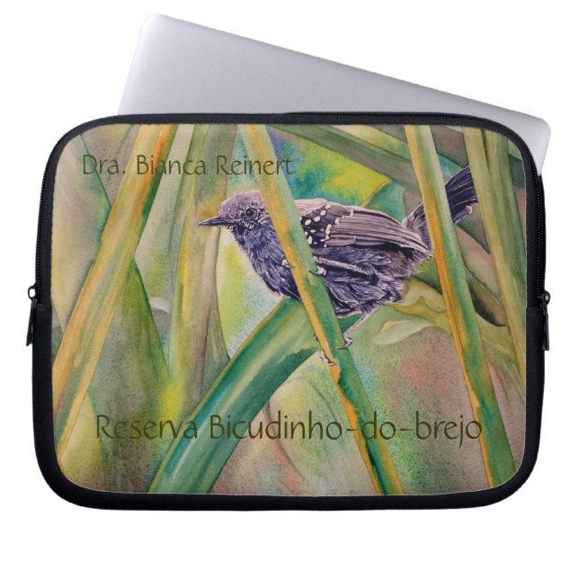 Save Wild Nature - Marsh Antwren Customisable Laptop Sleeve (Front)