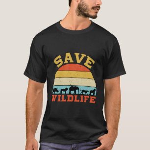 Save Wildlife Endangered Rhino Lion Elephant Tiger T-Shirt