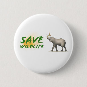 Save Wildlife, Mother Nature 6 Cm Round Badge