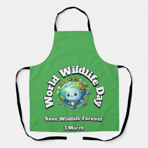 Save Wildlife. World Wildlife Day Apron