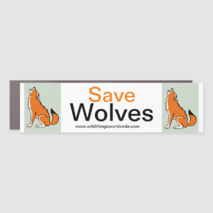 Save WOLVES  -Graphic car magnet