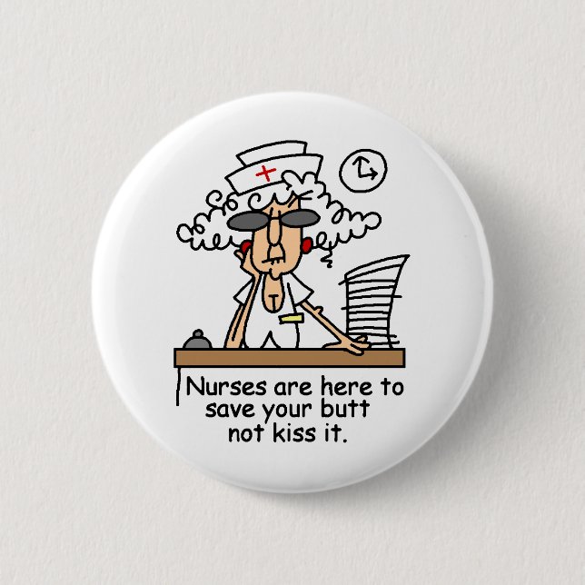 Save your butt! 6 cm round badge (Front)