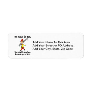 Save Your Life Firefighter Tshirts and Gifts Return Address Label