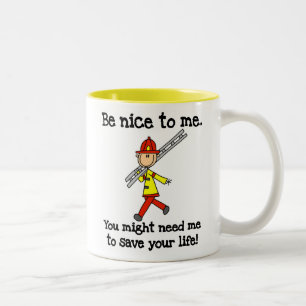 Save Your Life Firefighter Tshirts and Gifts Two-Tone Coffee Mug