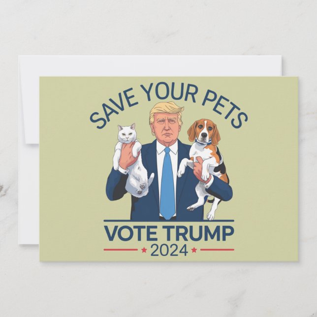 Save Your Pets Vote for Trump US Election Quote Invitation (Front)