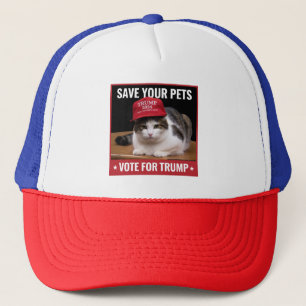 Save Your Pets Vote for Trump US Election Quote Trucker Hat