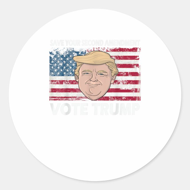 Save Your Second Amendment Vote Trump Classic Round Sticker (Front)