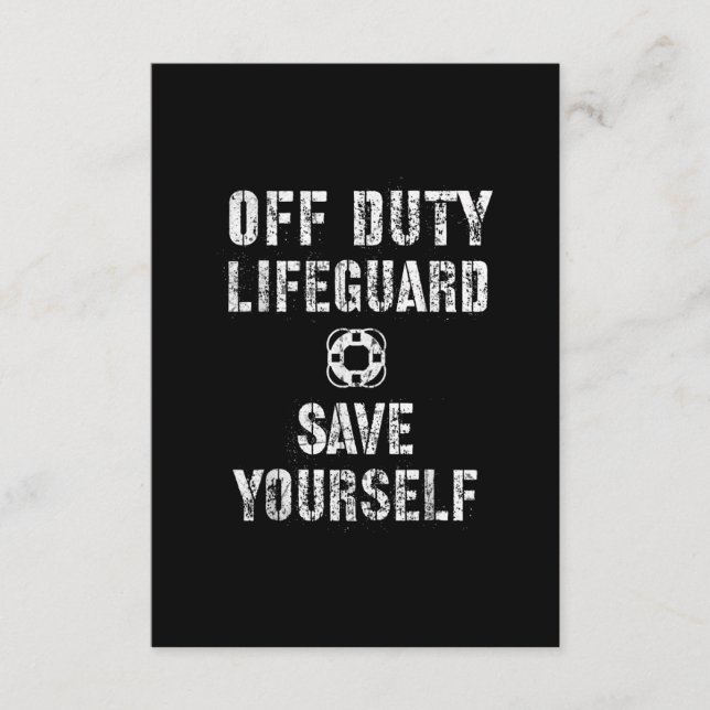 Save Yourself Lifeguard Swimming Pool Guard Off Enclosure Card (Front)