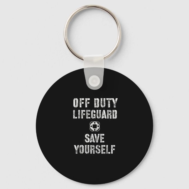 Save Yourself Lifeguard Swimming Pool Guard Off Key Ring (Front)